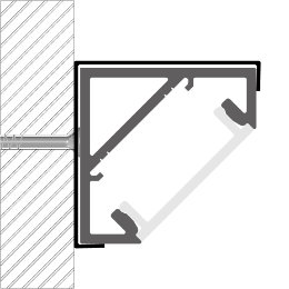 Installation led strips alluminium profile LLP-AN07-03