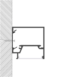 Installation led strips alluminium profile LLP-WL05-05