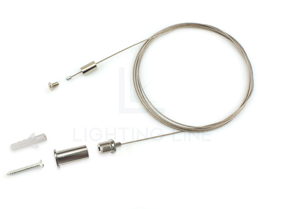 Suspension kit for profiles (wire adjustable from the top), 1 cable, 2m length LLM-CL01-M