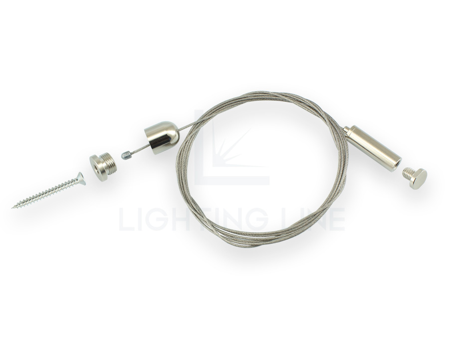 Suspension kit for profiles (wire adjustable from the bottom), 1 cable, 2m length LLM-CL02-M