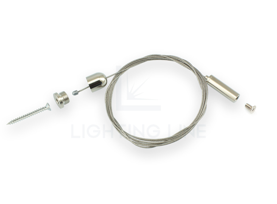 Suspension kit for profiles (wire adjustable from the bottom), 1 cable, 2m length LLM-CL02-M
