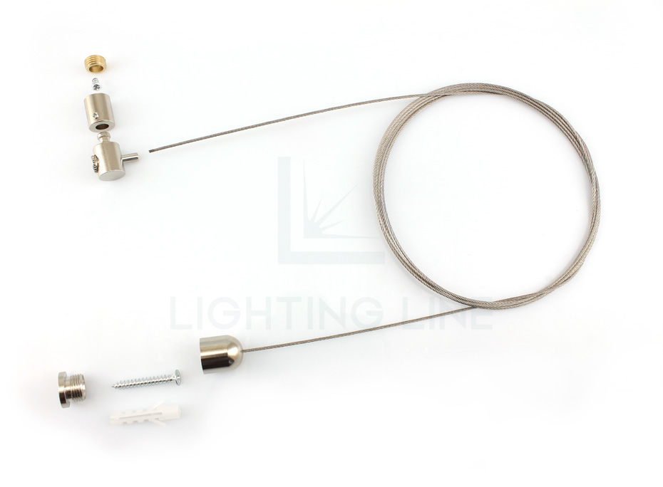 Suspension kit for profile PR-NE03-17-S2 (wire adjustable from the bottom), 1 cable, 2m length. LLM-CL03-M