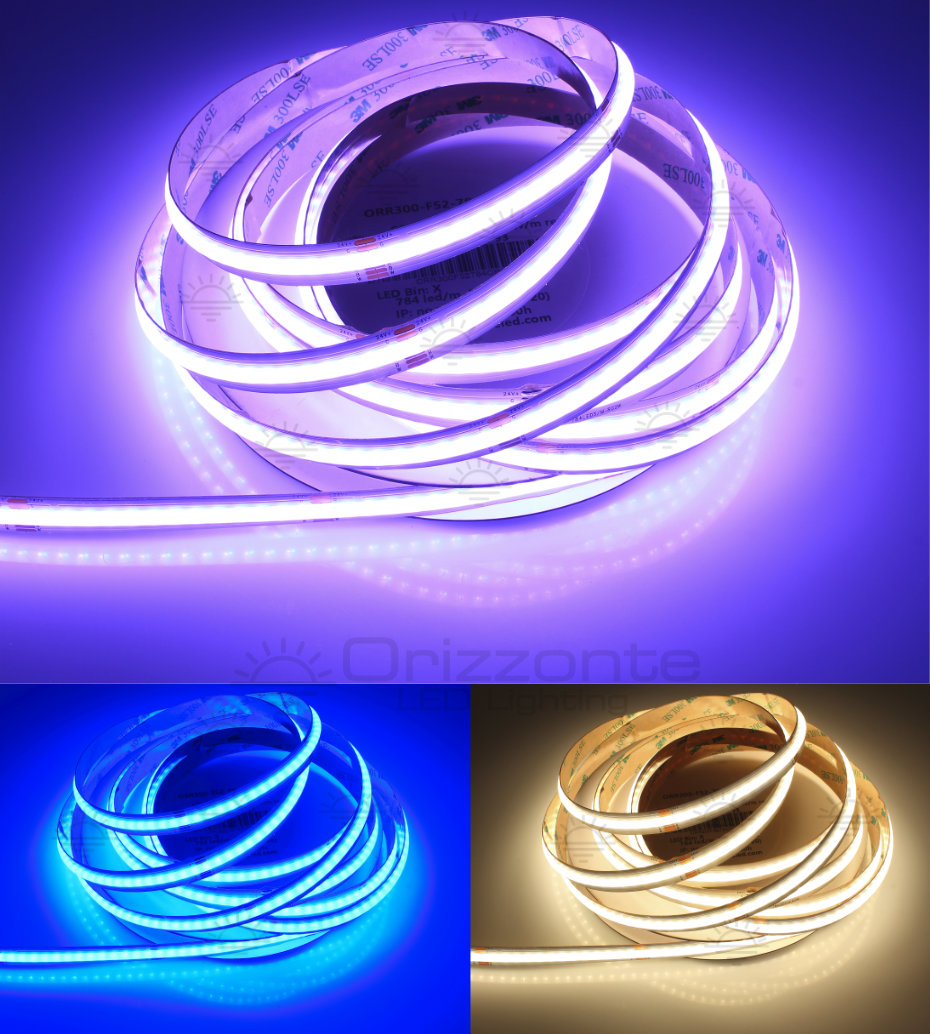 Led strip COB 24V IP20 3000K 392+392led/m F52-R300-784OR2