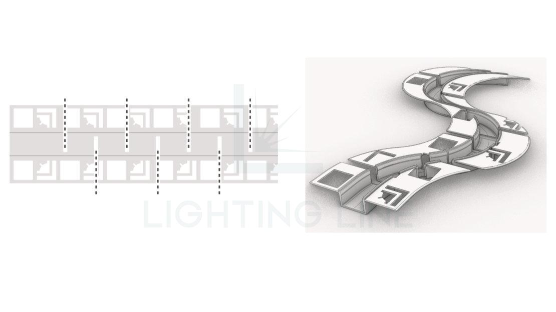 Profilo in alluminio per strisce led LLP-DW08-03-F