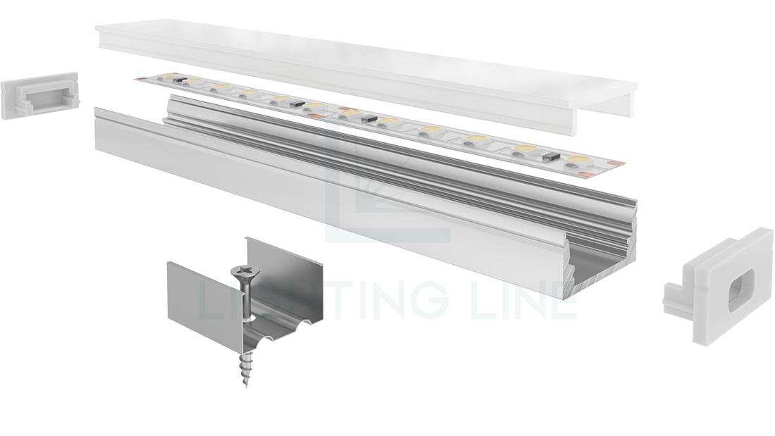 Led strips alluminium profile LLKIT10-SL08-03-SFM2