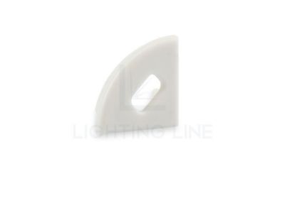 Picture of Grey round cap for angular (AN02-08 and AN03-08) aluminium profile with hole for power cable