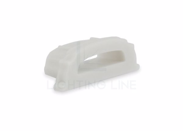 Picture of Grey plastic end cap with hole for bendable profile LLP-SL04-04-S2