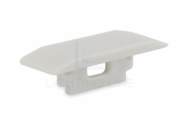 Picture of Grey plastic end cap with hole for profile LLP-RE07-12-S3