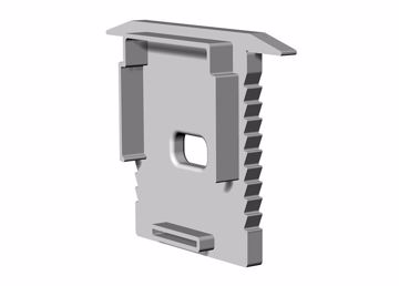 Picture of Grey plastic end cap with hole for profile LLP-RE06-01-S2