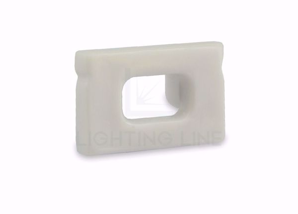Picture of Grey plastic end cap with hole for profile LLP-SL12-16-XX
