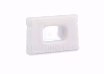 Picture of White plastic end cap with hole for profile LLP-SL12-16-S2