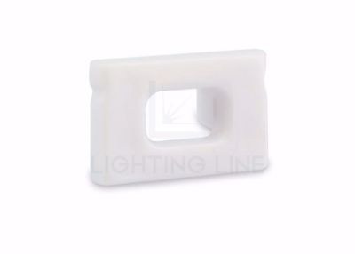 Picture of White plastic end cap with hole for profile SL12-16