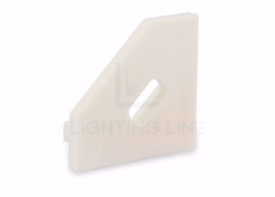 Picture of White cap for angular (empty) aluminium profile AN01-03 with hole for power cable