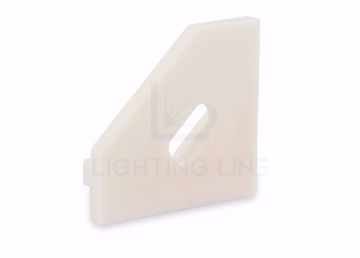 Picture of White end cap with hole for power cable for 19mm corner aluminium profile