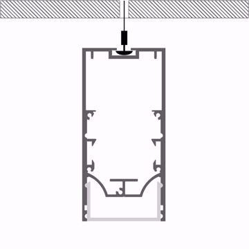 Picture of 36x75mm suspended aluminium profile, 3 meters