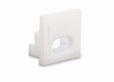 Picture of White plastic end cap with hole for profile SL14-16