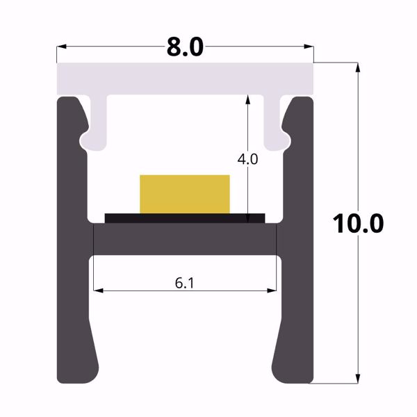Picture of 8x10 surface aluminium profile, 2 meters