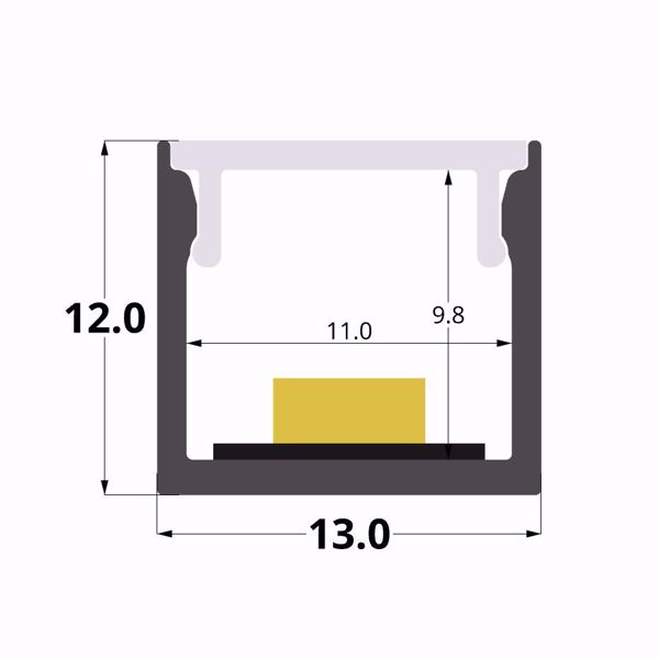 Picture of 13x12mm aluminium profile, 2 meters