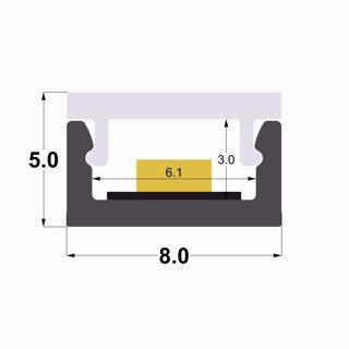 Picture of 8x5mm aluminium profile, 2 meters