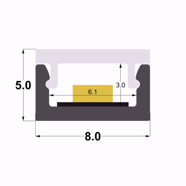 Picture of 8x5mm black oxidized aluminium profile, 2 meters