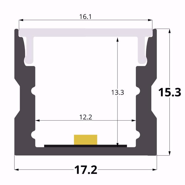Picture of 17x15mm aluminium profile, 3 meters
