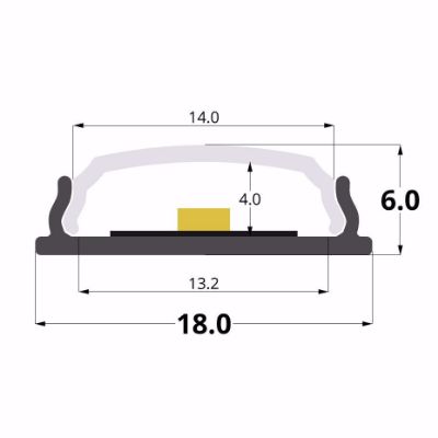 Picture of 18x6mm flexible aluminium profile, 2 meters