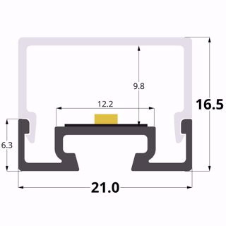 Picture of 21x17mm surface aluminium profile, 2 meters