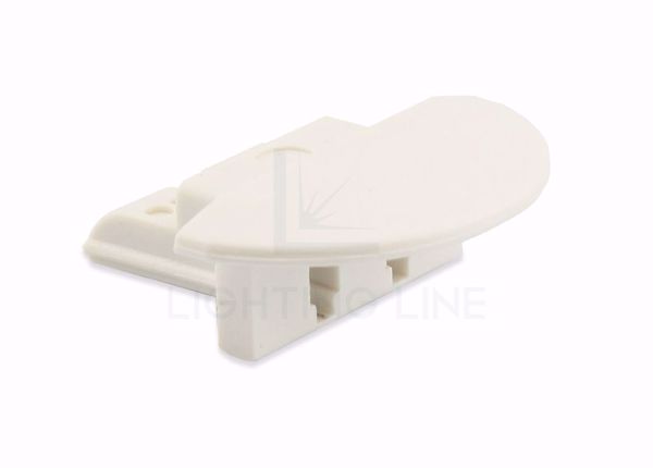 Picture of White rounded end cap for recessed aluminum profile LLP-RE01-03