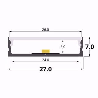 Picture of 27x7 surface aluminium profile, 2 meters