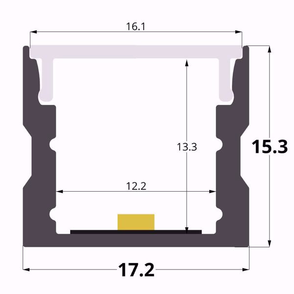 Picture of 17x15 surface aluminium profile