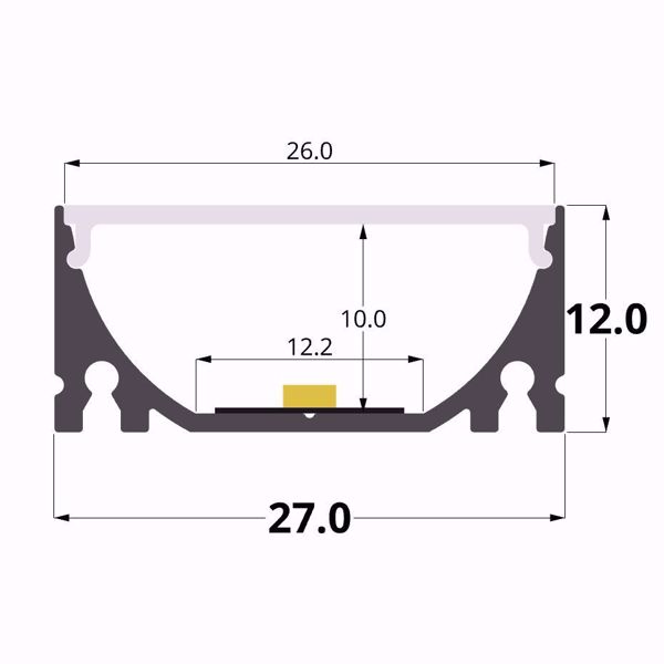 Picture of 27x12 surface aluminium profile