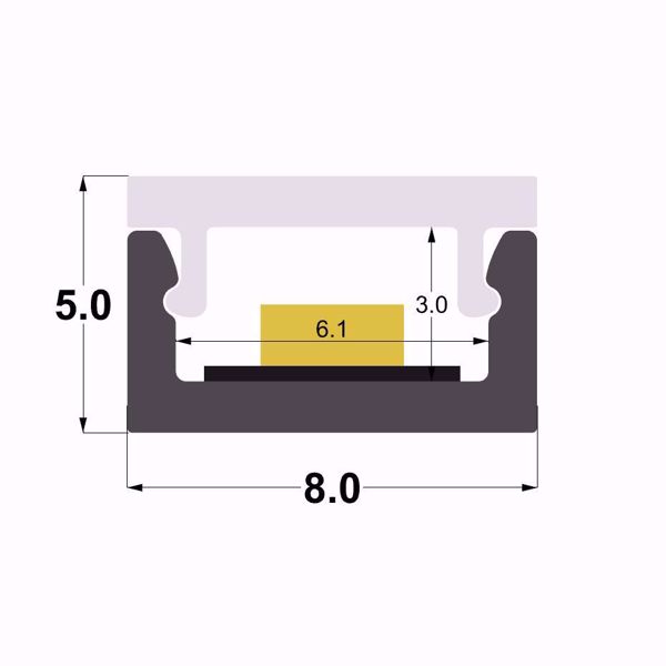 Picture of 8x5mm aluminium profile