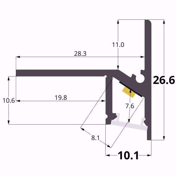Picture of 30x27mm aluminium profile for step