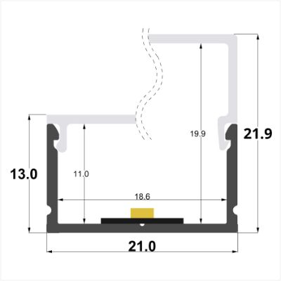 Picture of 21x13mm aluminium profile