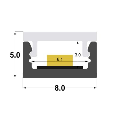 Picture of 8x5mm white painted aluminium profile, 2 meters