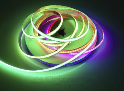Picture of COB Pixel RGB + warm white 3000K led strip 5m WS2814 chip CRI Ra>90 784leds/m 24V 21W/m