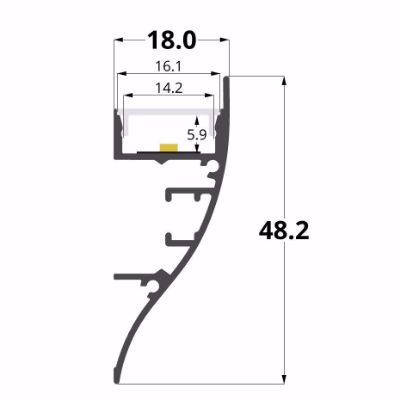 Immagine di Profilo in alluminio da parete 48x18mm