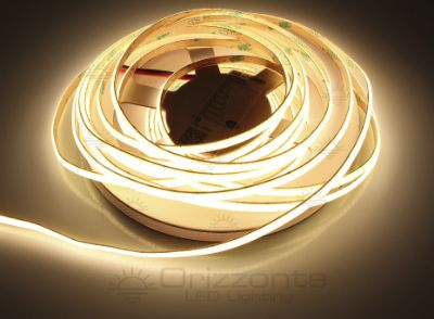 Immagine di Striscia led COB 50m bianco caldo 3000K CRI Ra>93 400led/m 24V PCB 5mm 11W/m
