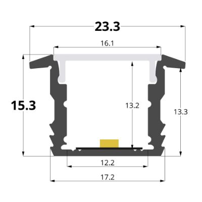 Picture of Recessed 23x15mm aluminium profile