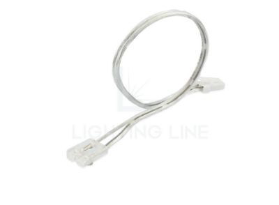 Picture of White rounded end cap with cable and connector for recessed aluminum profile RE01-03