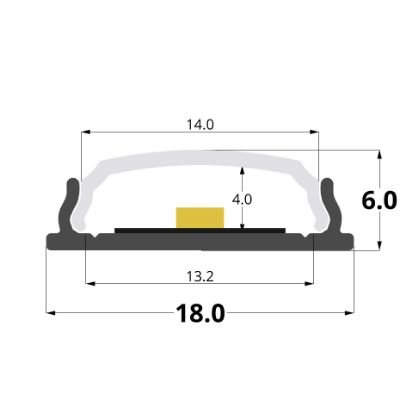 Picture of 18x6mm flexible aluminium profile, 2 meters
