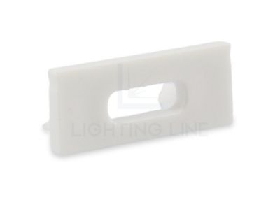 Immagine di Tappino bianco con foro per cavo di alimentazione per profilo in alluminio SL17-03