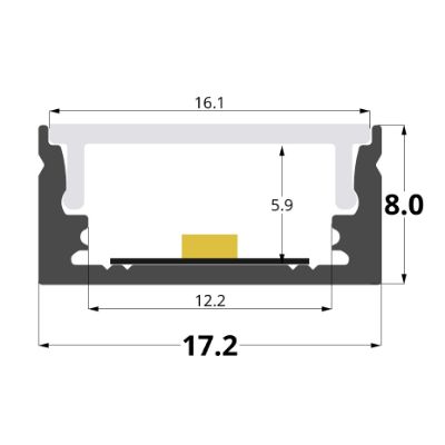 Bild von 17x7mm Aluminiumprofil