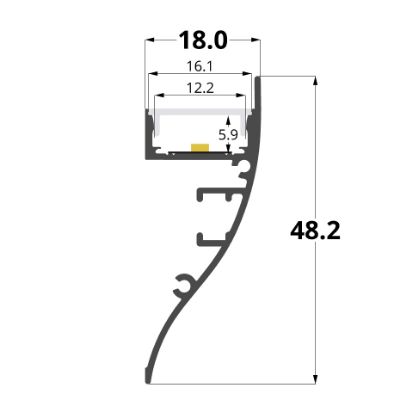 Bild von 48x18mm Wandaluminiumprofil