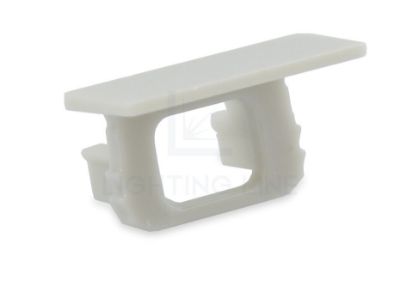 Image de Embout gris avec trou pour câble d'alimentation pour profil en aluminium encastré RE14-23