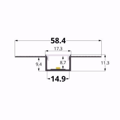 Immagine di Profilo in alluminio per cartongesso verniciato bianco 57x10mm pieghevole