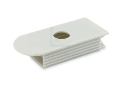 Picture of Left gray rounded cap for RE10-02 recessed aluminum profile for switch