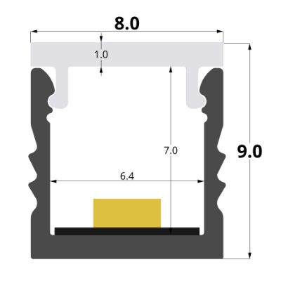 Picture of Recessed 8x9mm aluminium profile