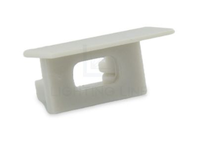 Image de Embout gris avec trou pour câble d'alimentation pour profil en aluminium encastré RE15-16