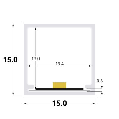 Picture of Polycarbonate tubular profile with insert for holding steel plate, 2 meters